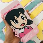 Anime Girl Flip Case – Minamoto Shizuka Double-Sided Cover with Cute Pink Design